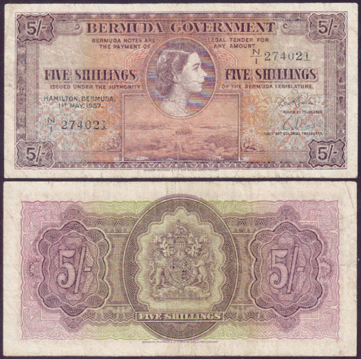 1957 Bermuda 5 Shillings L000478